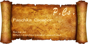 Paschka Csombor névjegykártya